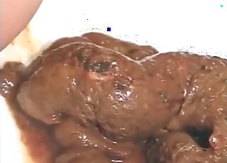 Japanese wife in white lingerie is getting eaten out