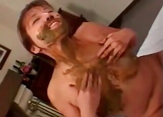 Asian bitch with a scat and covering fetish