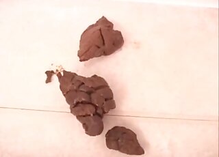 A blonde with big eyes becoming a scat star