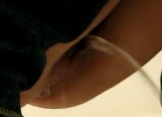 Babe squats and we see a super sexy angle